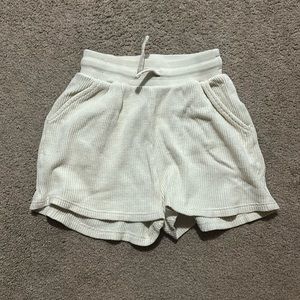 Cream waffle shorts!